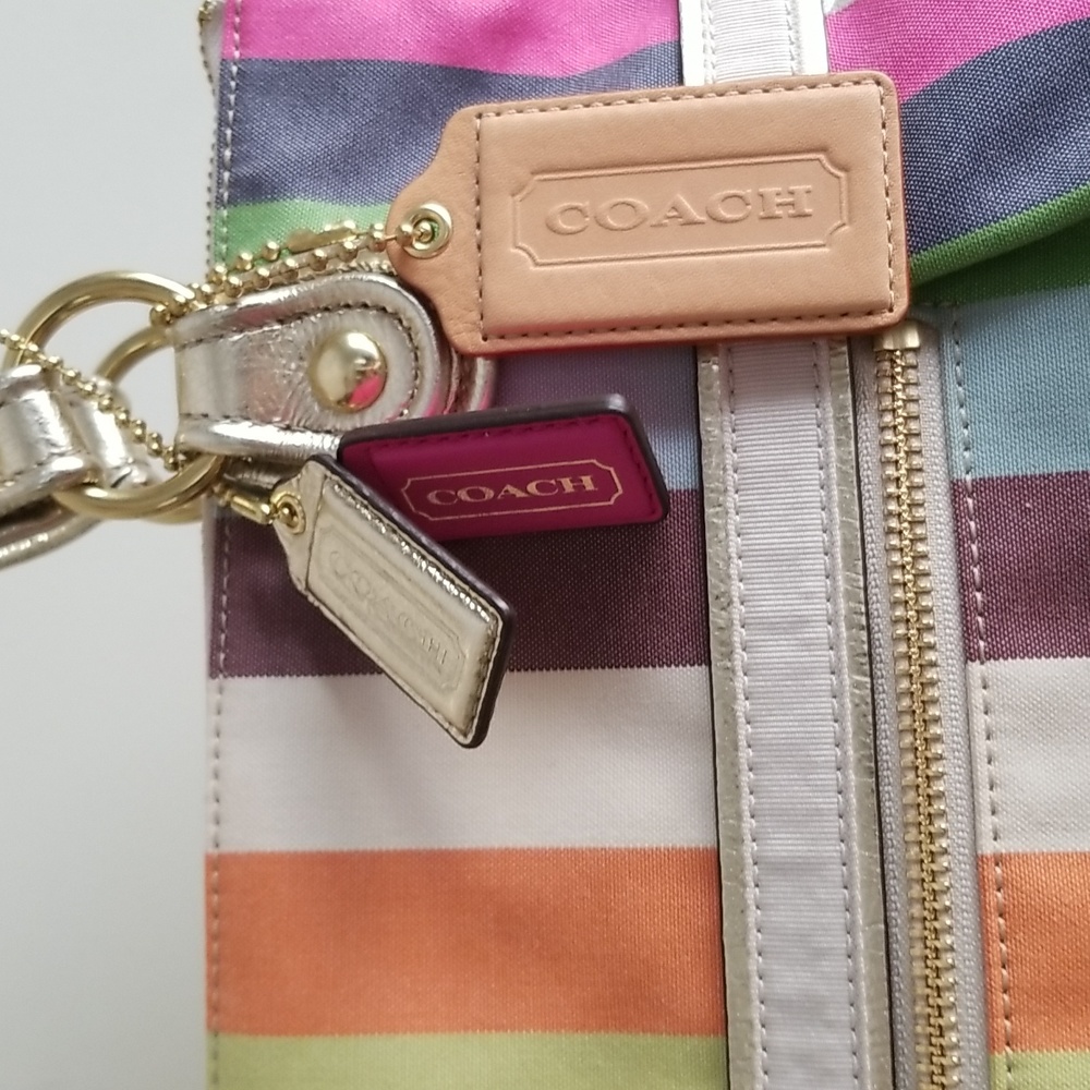 Coach Legacy Stripe Tote Y2K Extra Large Brand New Rainbow Hues - Picture 8 of 16